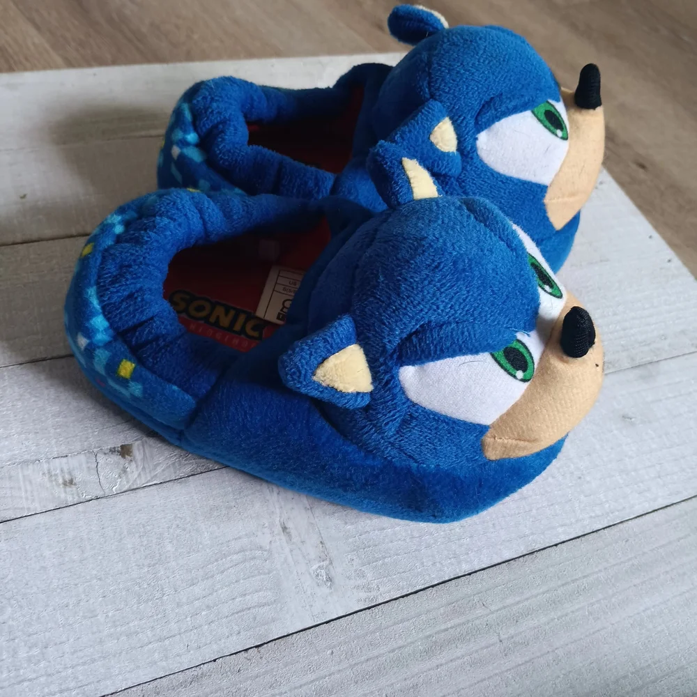 Sonic the Hedgehog Blue Kids Slippers Sz Baby5/6